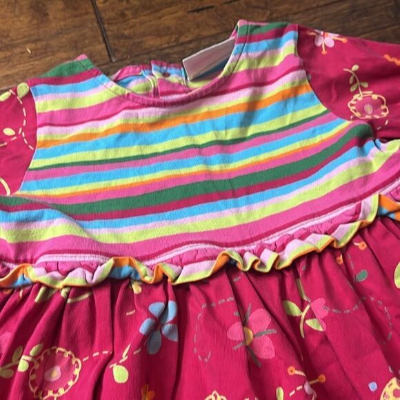 Hanna Andersson Horizontal Stripe/Floral Long Sleeve Dress, size 18-24 months - Picture 2 of 11